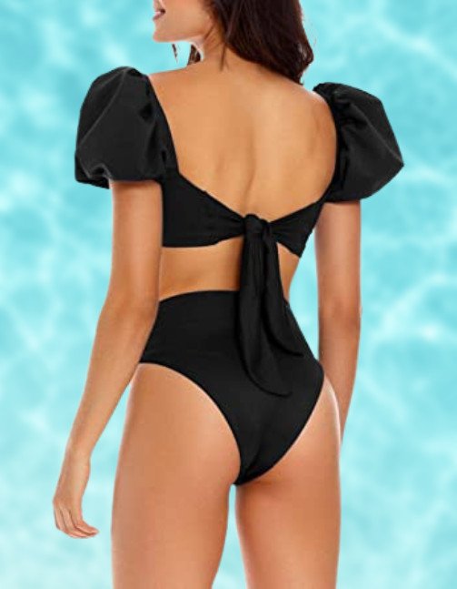 high_waist_puff_sleeve_hot_and_sexy_bikini_female_black_3